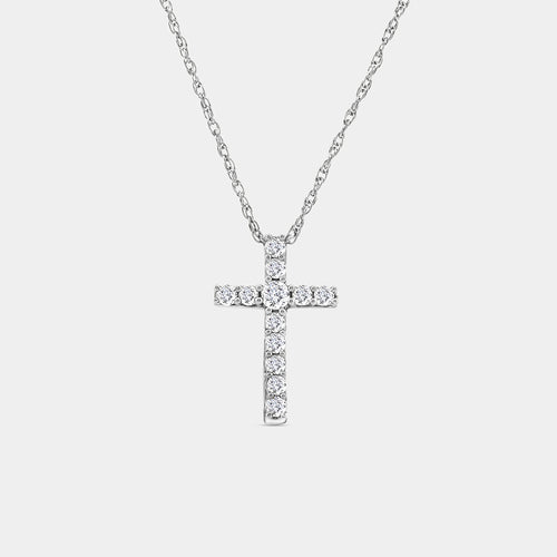 Gilded 1/4 Carat Lab-Grown Diamond Classic Cross Pendant