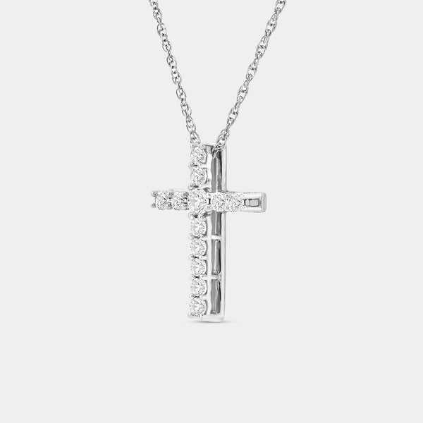 Gilded 1/4 Carat Lab-Grown Diamond Classic Cross Pendant