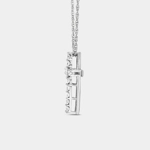 Gilded 1/4 Carat Lab-Grown Diamond Classic Cross Pendant