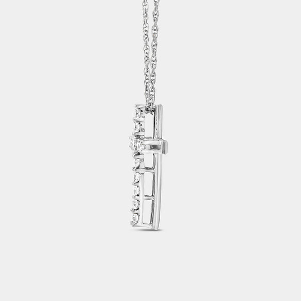 Gilded 1/4 Carat Lab-Grown Diamond Classic Cross Pendant