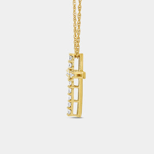 Gilded 1/4 Carat Lab-Grown Diamond Classic Cross Pendant