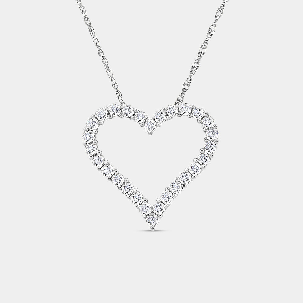 Gilded 1/2 Carat Lab-Grown Diamond Perfect Heart-Shaped Pendant