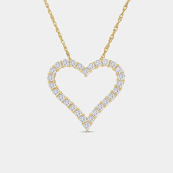 Gilded 1/2 Carat Lab-Grown Diamond Perfect Heart-Shaped Pendant