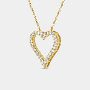 Gilded 1/2 Carat Lab-Grown Diamond Perfect Heart-Shaped Pendant