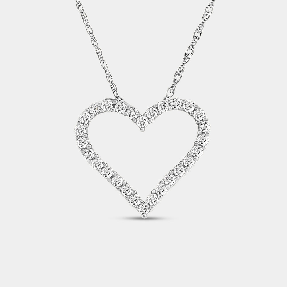 Gilded 1/4 Carat Lab-Grown Diamond Classic Heart-Shaped Necklace