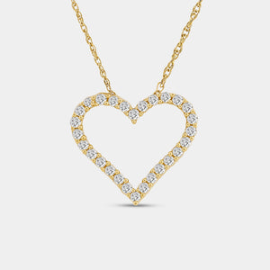 Gilded 1/4 Carat Lab-Grown Diamond Classic Heart-Shaped Necklace