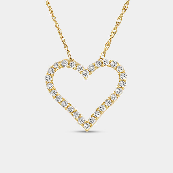 Gilded 1/4 Carat Lab-Grown Diamond Classic Heart-Shaped Necklace