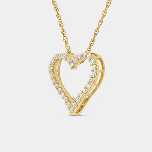 Gilded 1/4 Carat Lab-Grown Diamond Classic Heart-Shaped Necklace