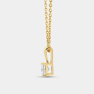 Gilded 1/2 Carat Lab-Grown Diamond Princess-Cut Classic Solitaire Pendant