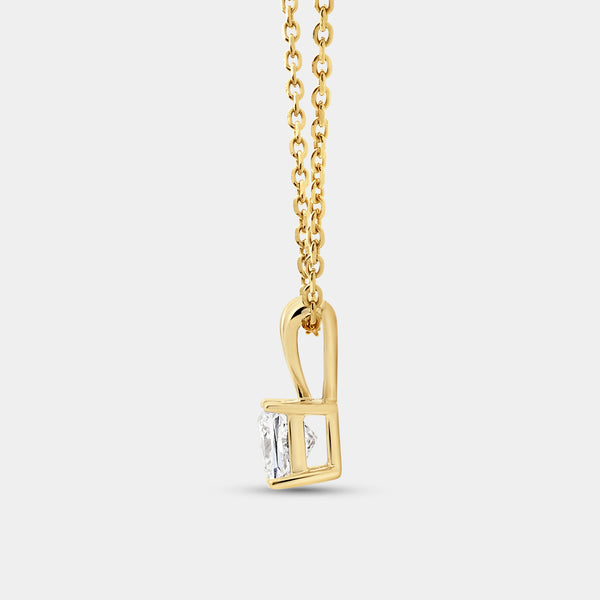 1/2 Carat Lab-Grown Diamond Princess-Cut Classic Solitaire Pendant — GILDED New York