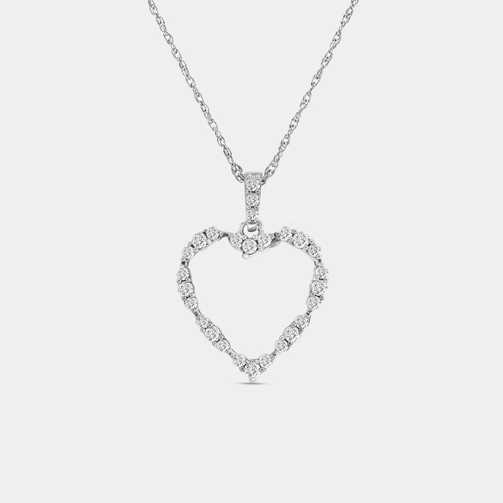 Gilded 1/4 Carat Lab-Grown Diamond Three-Cluster Heart-Shaped Pendant