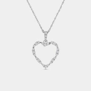 Gilded 1/4 Carat Lab-Grown Diamond Three-Cluster Heart-Shaped Pendant