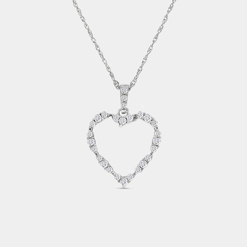 Gilded 1/4 Carat Lab-Grown Diamond Three-Cluster Heart-Shaped Pendant