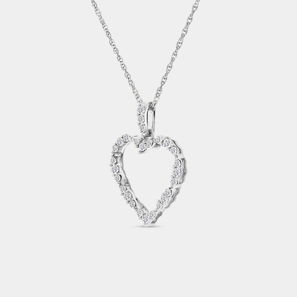 Gilded 1/4 Carat Lab-Grown Diamond Three-Cluster Heart-Shaped Pendant