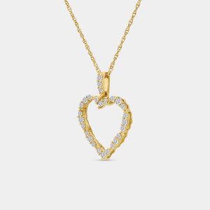 Gilded 1/4 Carat Lab-Grown Diamond Three-Cluster Heart-Shaped Pendant