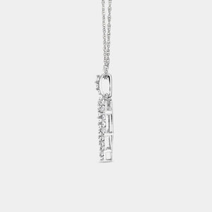 Gilded 1/4 Carat Lab-Grown Diamond Three-Cluster Heart-Shaped Pendant