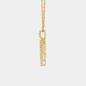 Gilded 1/4 Carat Lab-Grown Diamond Three-Cluster Heart-Shaped Pendant