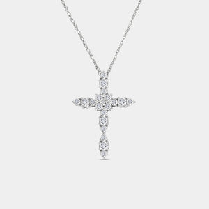 Gilded 1/2 Carat Lab-Grown Diamond Vintage-Style Cross Pendant