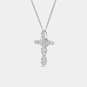 Gilded 1/2 Carat Lab-Grown Diamond Vintage-Style Cross Pendant