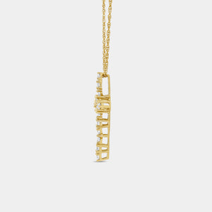 Gilded 1/2 Carat Lab-Grown Diamond Vintage-Style Cross Pendant