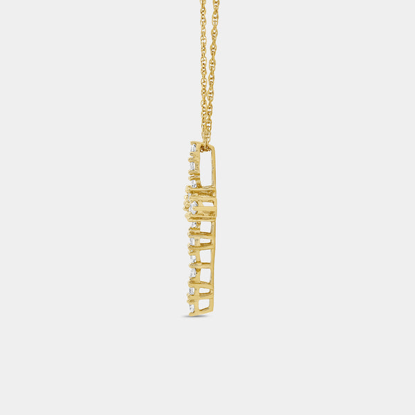 Gilded 1/2 Carat Lab-Grown Diamond Vintage-Style Cross Pendant