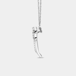 Gilded 1/4 Carat Lab-Grown Diamond Interlocking Looped Double-Frame Heart-Shaped Pendant