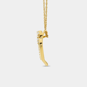 Gilded 1/4 Carat Lab-Grown Diamond Interlocking Looped Double-Frame Heart-Shaped Pendant