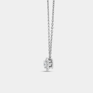 Gilded 1/4 Carat Lab-Grown Diamond Round-Shaped Solitaire Plus Pendant with a Petite Halo