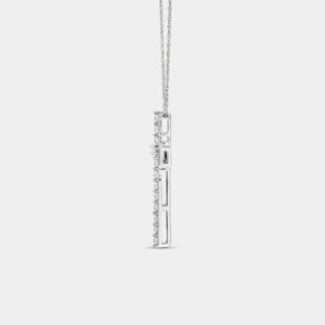 Gilded 1 Carat Lab-Grown Diamond Accented Cross Pendant
