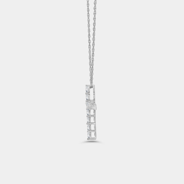 1/2 Carat Lab-Grown Diamond Classic Cross Pendant With Round-Shaped Diamonds — GILDED New York