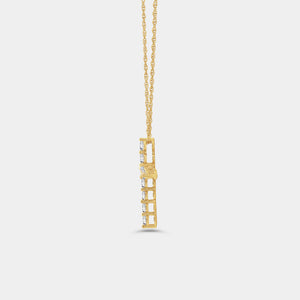 Gilded 1/2 Carat Lab-Grown Diamond Classic Cross Pendant With Round-Shaped Diamonds