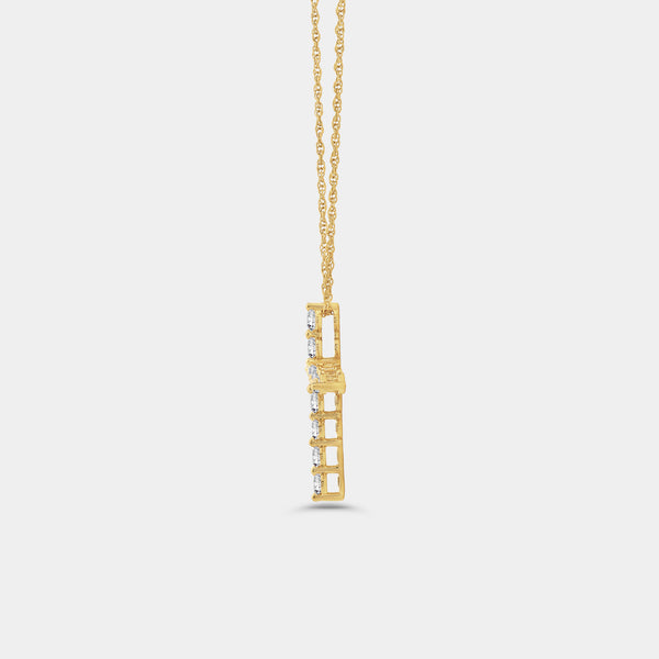 1/2 Carat Lab-Grown Diamond Classic Cross Pendant With Round-Shaped Diamonds — GILDED New York