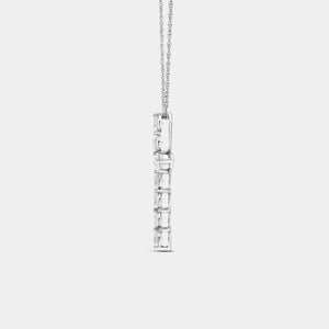 Gilded 1 Carat Lab-Grown Diamond Classic Cross Pendant With Round-Shaped Diamonds