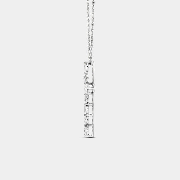 1 Carat Lab-Grown Diamond Classic Cross Pendant With Round-Shaped Diamonds — GILDED New York