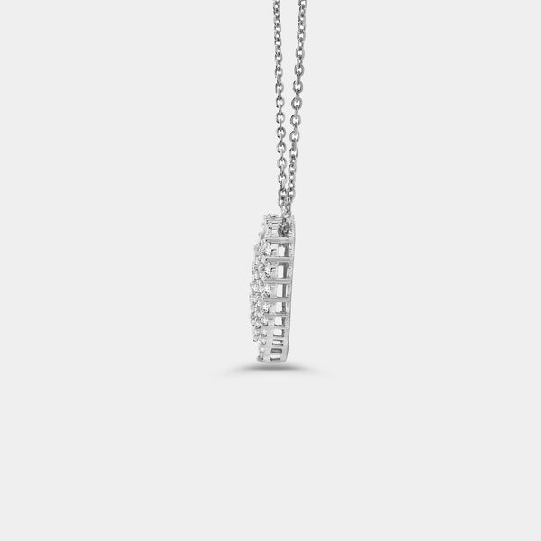 Gilded 1 Carat Lab-Grown Diamond Three-Row Heart-Shaped Pendant