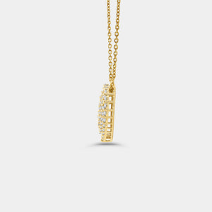 Gilded 1 Carat Lab-Grown Diamond Three-Row Heart-Shaped Pendant