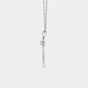 Gilded 1/4 Carat Lab-Grown Diamond Curved Edge Cross Pendant