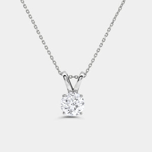 Gilded 2 Carat Lab-Grown Diamond Round-Shaped Classic Solitaire Pendant