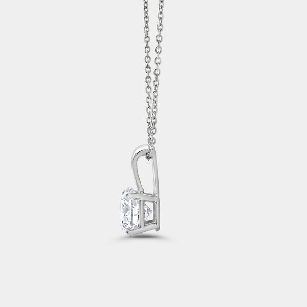 2 Carat Lab-Grown Diamond Round-Shaped Classic Solitaire Pendant — GILDED New York