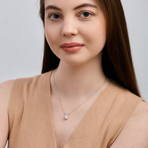 Gilded 2 Carat Lab-Grown Diamond Round-Shaped Classic Solitaire Pendant