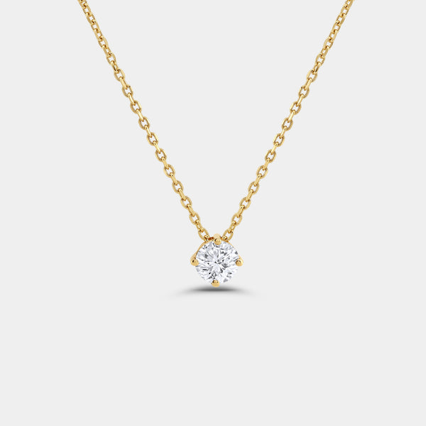 1/4 Carat Lab-Grown Diamond Round-Shaped Slider Solitaire Pendant — GILDED New York