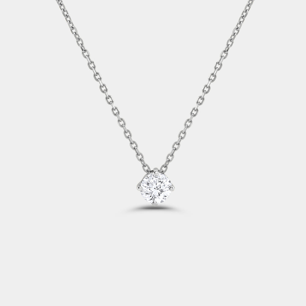 Gilded 1/4 Carat Lab-Grown Diamond Round-Shaped Slider Solitaire Pendant