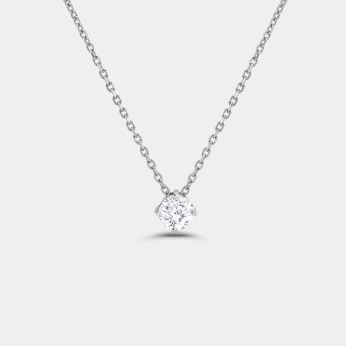 Gilded 1/4 Carat Lab-Grown Diamond Round-Shaped Slider Solitaire Pendant