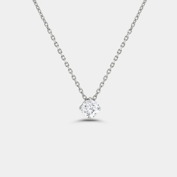 1/4 Carat Lab-Grown Diamond Round-Shaped Slider Solitaire Pendant — GILDED New York