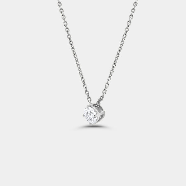1/4 Carat Lab-Grown Diamond Round-Shaped Slider Solitaire Pendant — GILDED New York