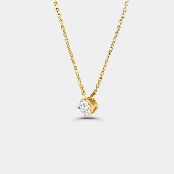 1/4 Carat Lab-Grown Diamond Round-Shaped Slider Solitaire Pendant — GILDED New York