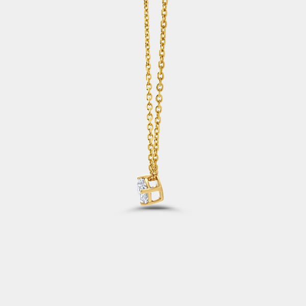 1/4 Carat Lab-Grown Diamond Round-Shaped Slider Solitaire Pendant — GILDED New York