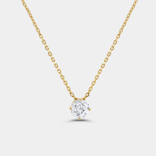 Gilded 1/2 Carat Lab-Grown Diamond Round-Shaped Slider Solitaire Pendant