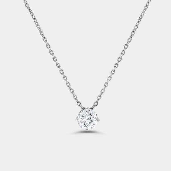 1/2 Carat Lab-Grown Diamond Round-Shaped Slider Solitaire Pendant — GILDED New York