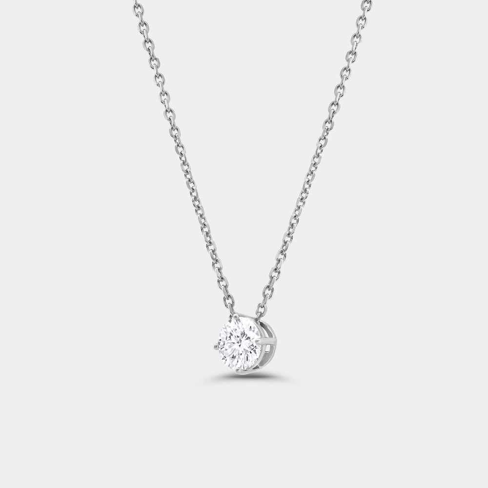 Gilded 1/2 Carat Lab-Grown Diamond Round-Shaped Slider Solitaire Pendant